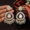 Pink & Pista Green Color Kundan Earrings (KDE964PNKPGRN)