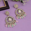 Pink & Pista Green Color Kundan Earrings (KDE964PNKPGRN)