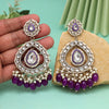 Purple Color Kundan Earrings (KDE964PRP)