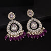 Purple Color Kundan Earrings (KDE964PRP)