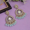 Sky Blue Color Kundan Earrings (KDE964SBLU)