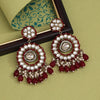 Maroon Color Kundan Earrings (KDE965MRN)