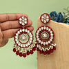 Maroon Color Kundan Earrings (KDE965MRN)