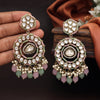 Pink & Pista Green Color Kundan Earrings (KDE965PNKPGRN)