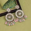 Pink & Pista Green Color Kundan Earrings (KDE965PNKPGRN)