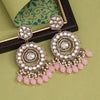 Pink Color Kundan Earrings (KDE965PNK)