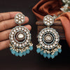 Sky Blue Color Kundan Earrings (KDE965SBLU)