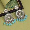 Sky Blue Color Kundan Earrings (KDE965SBLU)