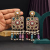 Multi Color Kundan Earrings (KDE966MLT)