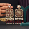 Magenta Color Kundan Earrings (KDE966MNT)