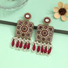 Magenta Color Kundan Earrings (KDE966MNT)