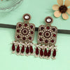 Maroon Color Kundan Earrings (KDE966MRN)