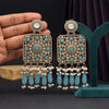 Sky Blue Color Kundan Earrings (KDE966SBLU)