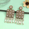 White Color Kundan Earrings (KDE966WHT)