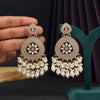 White Color Kundan Earrings (KDE968WHT)