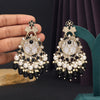 Black Color Mother Of Pearl Kundan Earrings (KDE970BLK)