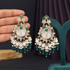 Green Color Mother Of Pearl Kundan Earrings (KDE970GRN)