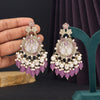 Light Purple Color Mother Of Pearl Kundan Earrings (KDE970LPRP)