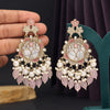 Pink Color Mother Of Pearl Kundan Earrings (KDE970PNK)