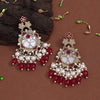 Rani Color Mother Of Pearl Kundan Earrings (KDE970RNI)