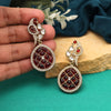 Maroon Color Kundan Earrings (KDE971MRN)