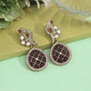 Purple Color Kundan Earrings (KDE971PRP)