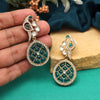 Turquoise Blue Color Kundan Earrings (KDE971TBLU)