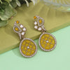 Yellow Color Kundan Earrings (KDE971YLW)