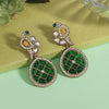 Green Color Kundan Earrings (KDE972GRN)