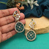 Turquoise Blue Color Kundan Earrings (KDE972TBLU)