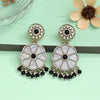 Black Color Mother Of Pearl Kundan Earrings (KDE973BLK)