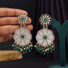 Green Color Mother Of Pearl Kundan Earrings (KDE973GRN)