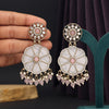 Pink Color Mother Of Pearl Kundan Earrings (KDE973PNK)