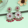 Rani Color Mother Of Pearl Kundan Earrings (KDE973RNI)