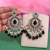 Black Color Kundan Earrings (KDE974BLK)