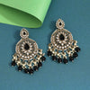 Black Color Kundan Earrings (KDE974BLK)