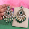 Green Color Kundan Earrings (KDE974GRN)