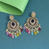 Multi Color Kundan Earrings (KDE974MLT)