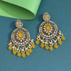 Yellow Color Kundan Earrings (KDE974YLW)