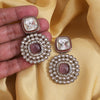 Light Purple Color Moissanite Kundan Earrings (KDE975LPRP)