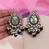 Black Color Kundan Earrings (KDE976BLK)