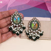 Green Color Kundan Earrings (KDE976GRN)