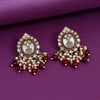 Maroon Color Kundan Earrings (KDE976MRN)