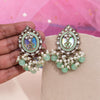 Pista Green Color Kundan Earrings (KDE976PGRN)