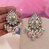 Pink & Pista Green Color Kundan Earrings (KDE976PNKPGRN)