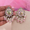 Pink Color Kundan Earrings (KDE976PNK)