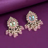 Pink Color Kundan Earrings (KDE976PNK)