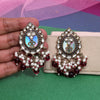 Purple Color Kundan Earrings (KDE976PRP)