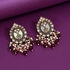 Purple Color Kundan Earrings (KDE976PRP)