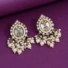 White Color Kundan Earrings (KDE976WHT)